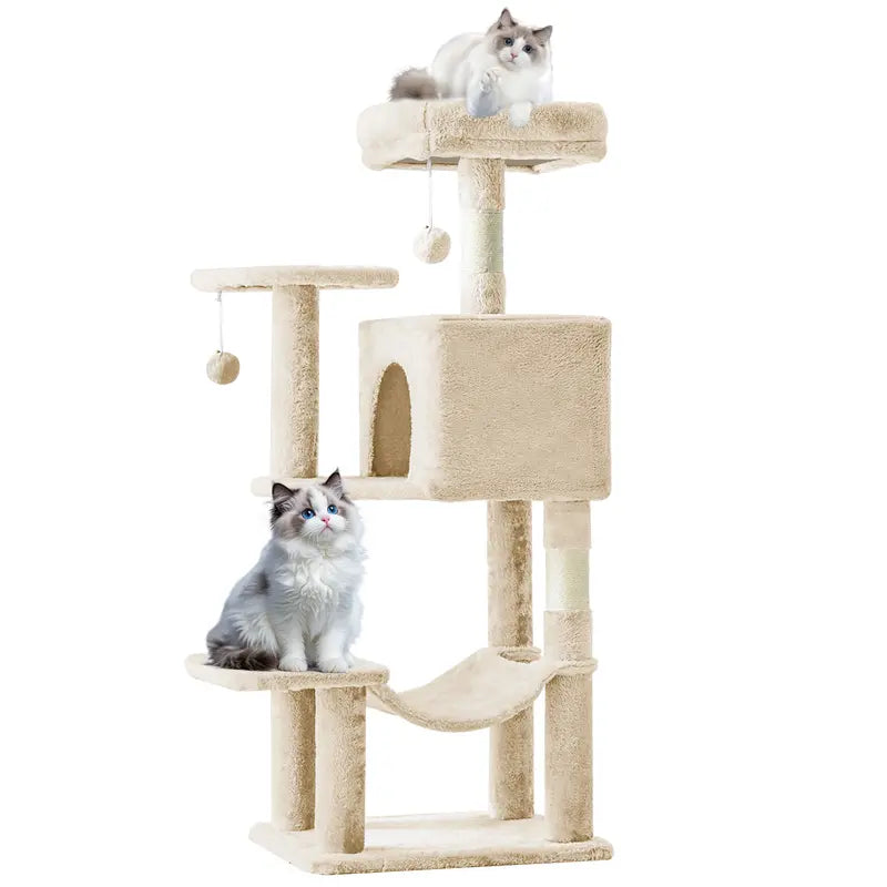 Sweetcrispy 54-Inch Vertical Cat Scratcher Shelf - 54In-Pk Cascading Durable Space-Saving Pet Furniture, Stable Base for Safe Play, Memory Foam Cozy Nest, Satisfies Natural Scratching Instincts, Ideal Gift for Pet Owners