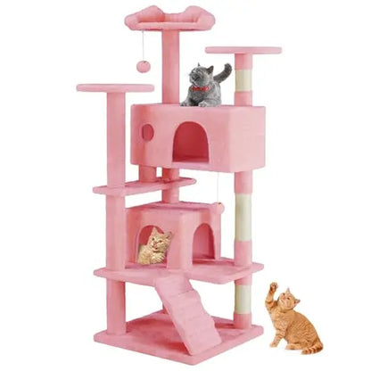 Sweetcrispy 54-Inch Vertical Cat Scratcher Shelf - 54In-Pk Cascading Durable Space-Saving Pet Furniture, Stable Base for Safe Play, Memory Foam Cozy Nest, Satisfies Natural Scratching Instincts, Ideal Gift for Pet Owners