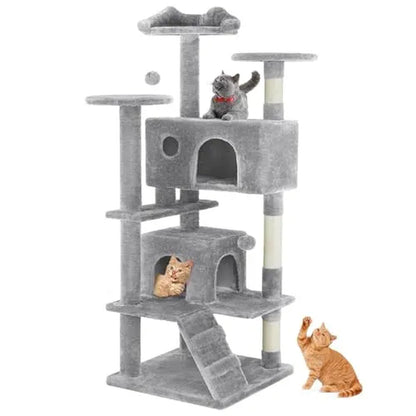 Sweetcrispy 54-Inch Vertical Cat Scratcher Shelf - 54In-Pk Cascading Durable Space-Saving Pet Furniture, Stable Base for Safe Play, Memory Foam Cozy Nest, Satisfies Natural Scratching Instincts, Ideal Gift for Pet Owners
