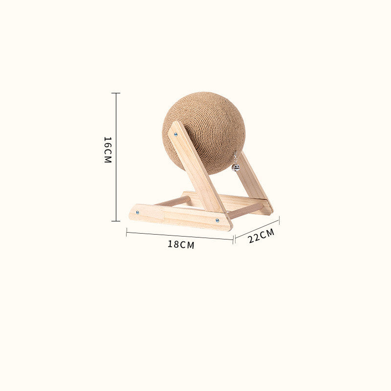 Cat Scratcher Sisal Rope Ball Cat Scratching Post Wood Stand Anti-Scratch Toy for Cats