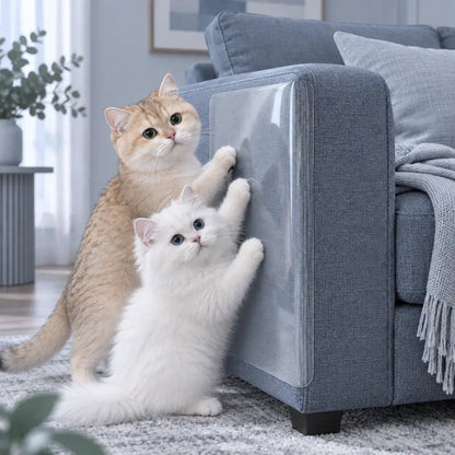 AISOON Heavy-Duty Anti-Cat Scratch Furniture Protector - 12-Pack 14X11In Non-Adhesive Thin Flex 100% Transparent Shield, 50 Twist Pins Make Setup Quick & Tidy, Fits 14X5In, Couch/Sofa/Door Use, Home Decor Friendly (Not for Leather)