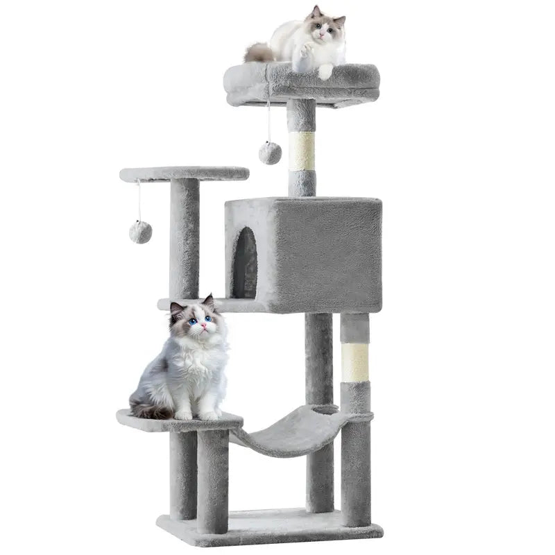 Sweetcrispy 54-Inch Vertical Cat Scratcher Shelf - 54In-Pk Cascading Durable Space-Saving Pet Furniture, Stable Base for Safe Play, Memory Foam Cozy Nest, Satisfies Natural Scratching Instincts, Ideal Gift for Pet Owners