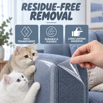 AISOON Heavy-Duty Anti-Cat Scratch Furniture Protector - 12-Pack 14X11In Non-Adhesive Thin Flex 100% Transparent Shield, 50 Twist Pins Make Setup Quick & Tidy, Fits 14X5In, Couch/Sofa/Door Use, Home Decor Friendly (Not for Leather)