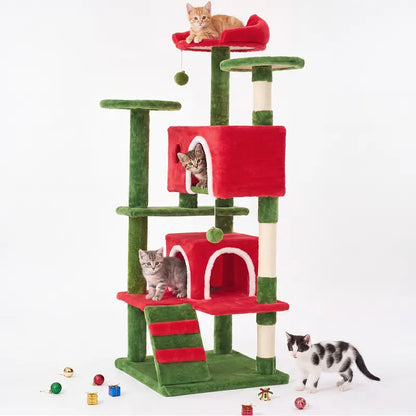 Sweetcrispy 54-Inch Vertical Cat Scratcher Shelf - 54In-Pk Cascading Durable Space-Saving Pet Furniture, Stable Base for Safe Play, Memory Foam Cozy Nest, Satisfies Natural Scratching Instincts, Ideal Gift for Pet Owners