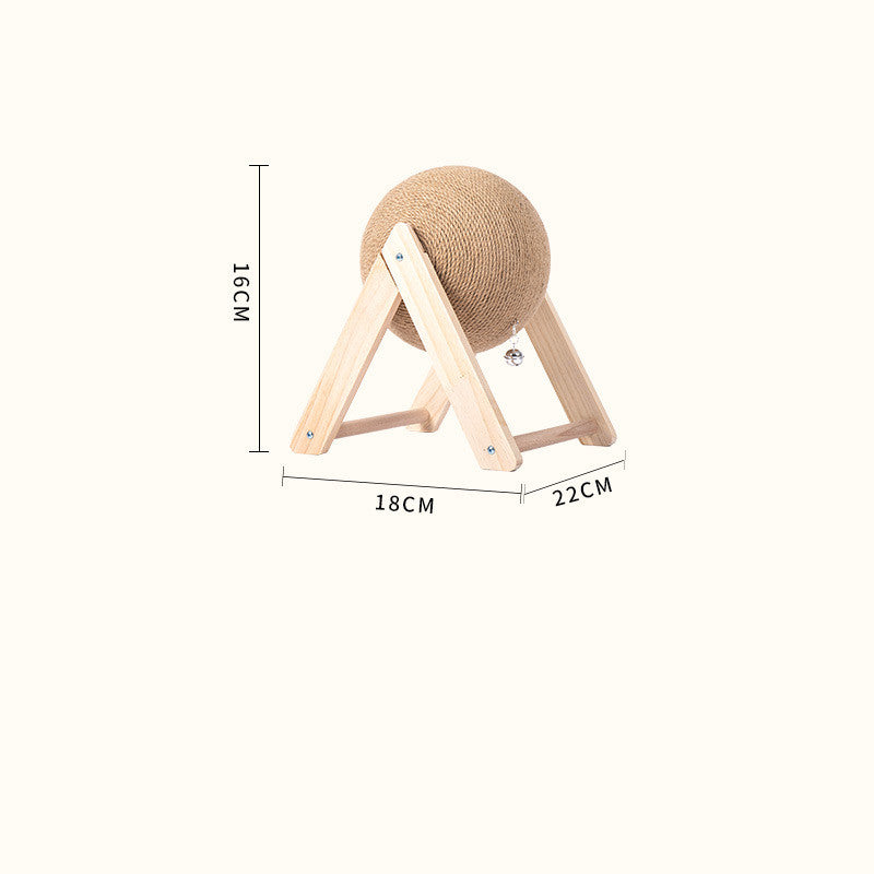 Cat Scratcher Sisal Rope Ball Cat Scratching Post Wood Stand Anti-Scratch Toy for Cats