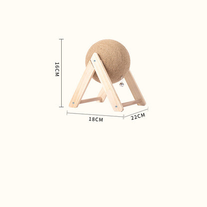Cat Scratcher Sisal Rope Ball Cat Scratching Post Wood Stand Anti-Scratch Toy for Cats