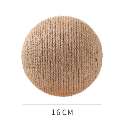 Cat Scratcher Sisal Rope Ball Cat Scratching Post Wood Stand Anti-Scratch Toy for Cats