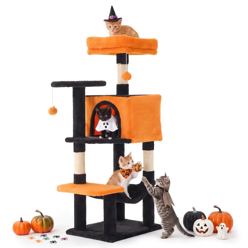 Sweetcrispy 54-Inch Vertical Cat Scratcher Shelf - 54In-Pk Cascading Durable Space-Saving Pet Furniture, Stable Base for Safe Play, Memory Foam Cozy Nest, Satisfies Natural Scratching Instincts, Ideal Gift for Pet Owners