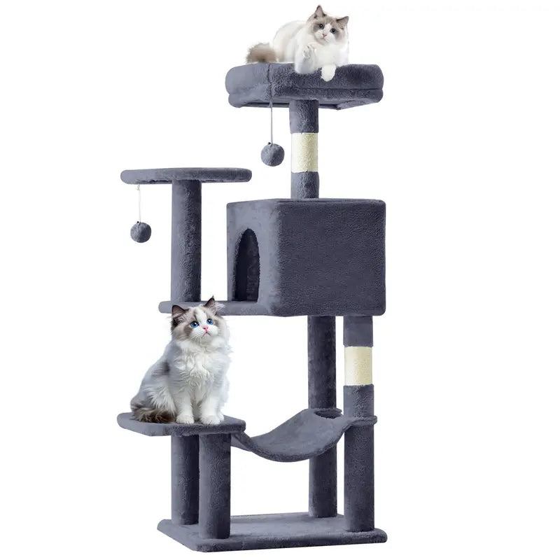 Sweetcrispy 54-Inch Vertical Cat Scratcher Shelf - 54In-Pk Cascading Durable Space-Saving Pet Furniture, Stable Base for Safe Play, Memory Foam Cozy Nest, Satisfies Natural Scratching Instincts, Ideal Gift for Pet Owners