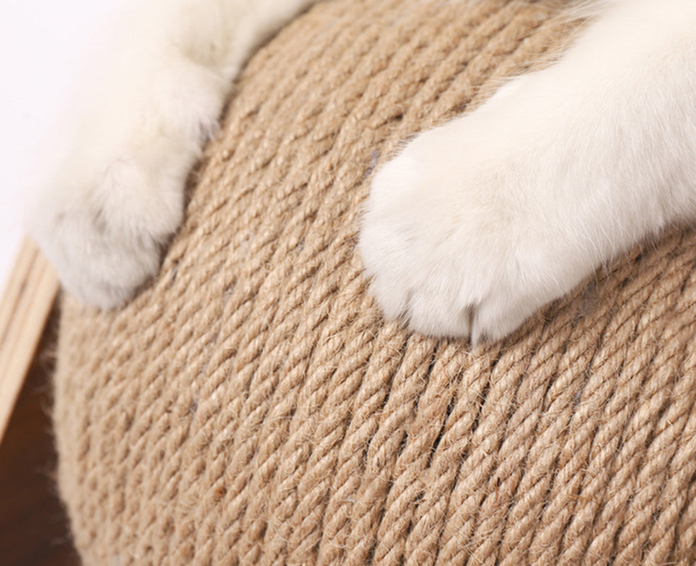 Cat Scratcher Sisal Rope Ball Cat Scratching Post Wood Stand Anti-Scratch Toy for Cats