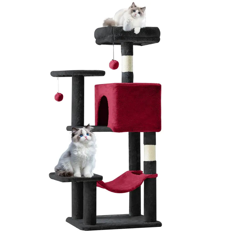 Sweetcrispy 54-Inch Vertical Cat Scratcher Shelf - 54In-Pk Cascading Durable Space-Saving Pet Furniture, Stable Base for Safe Play, Memory Foam Cozy Nest, Satisfies Natural Scratching Instincts, Ideal Gift for Pet Owners