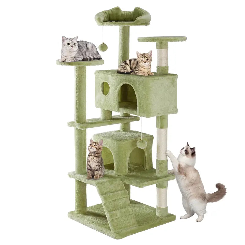 Sweetcrispy 54-Inch Vertical Cat Scratcher Shelf - 54In-Pk Cascading Durable Space-Saving Pet Furniture, Stable Base for Safe Play, Memory Foam Cozy Nest, Satisfies Natural Scratching Instincts, Ideal Gift for Pet Owners