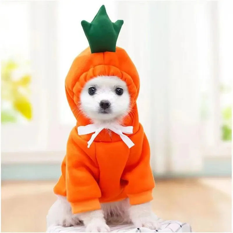 Cute Dog Hoodie Pet Fruit Clothes Funny Dog Cat Coats with Hat Halloween Cosplay Costume Dogs Hooded Sweatshirt for Puppies Cat