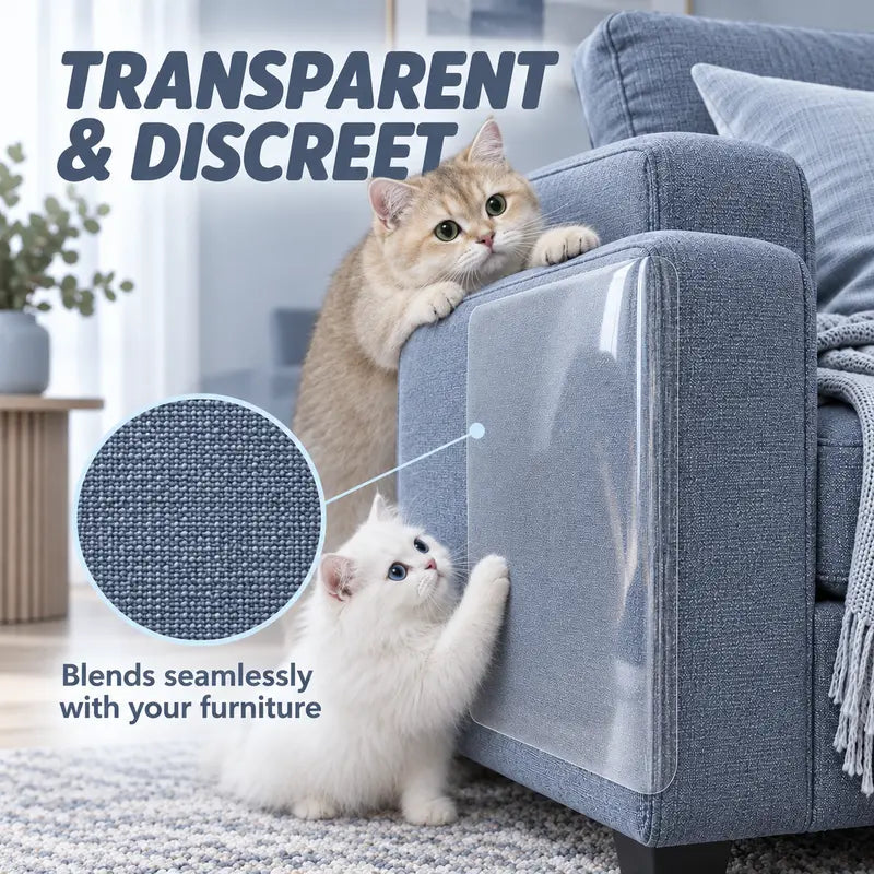 AISOON Heavy-Duty Anti-Cat Scratch Furniture Protector - 12-Pack 14X11In Non-Adhesive Thin Flex 100% Transparent Shield, 50 Twist Pins Make Setup Quick & Tidy, Fits 14X5In, Couch/Sofa/Door Use, Home Decor Friendly (Not for Leather)