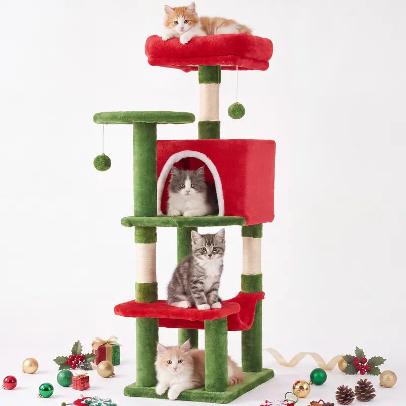 Sweetcrispy 54-Inch Vertical Cat Scratcher Shelf - 54In-Pk Cascading Durable Space-Saving Pet Furniture, Stable Base for Safe Play, Memory Foam Cozy Nest, Satisfies Natural Scratching Instincts, Ideal Gift for Pet Owners