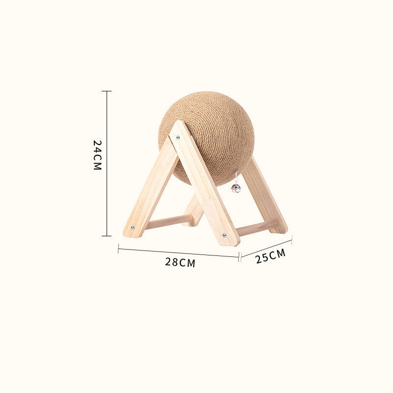 Cat Scratcher Sisal Rope Ball Cat Scratching Post Wood Stand Anti-Scratch Toy for Cats